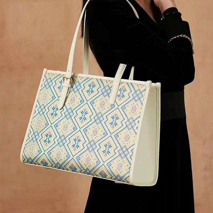 Handbag shoulder bag retro style ethnic style large capacity tote bag underarm bag Handbag shoulder bag retro style ethnic style large capacity tote bag underarm bag