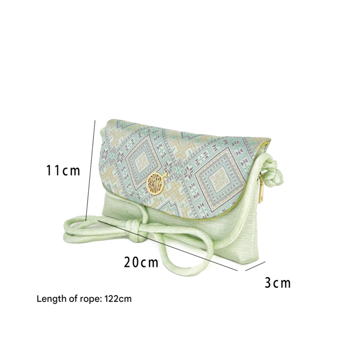 Lime green four-swallow pattern shoulder and crossbody bag Lime green four-swallow pattern shoulder and crossbody bag