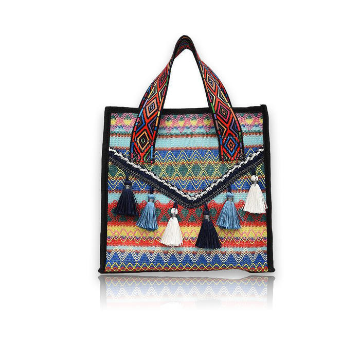 Water ripple women's handbag ethnic style tassel handbag Water ripple women's handbag ethnic style tassel handbag