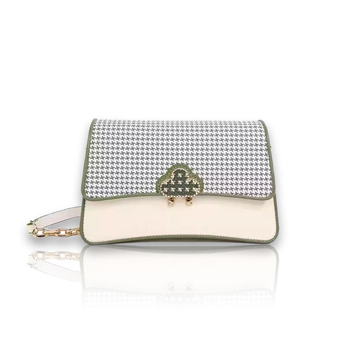 Houndstooth Cloud Trapezoid Crossbody Bag Houndstooth Cloud Trapezoid Crossbody Bag