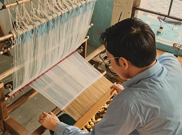 The production process of Zhuang brocade The production process of Zhuang brocade