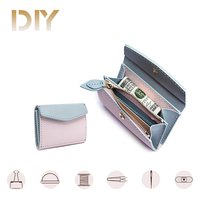 DIY short coin purse, leather mini handbag, DIY handmade material bag DIY short coin purse, leather mini handbag, DIY handmade material bag