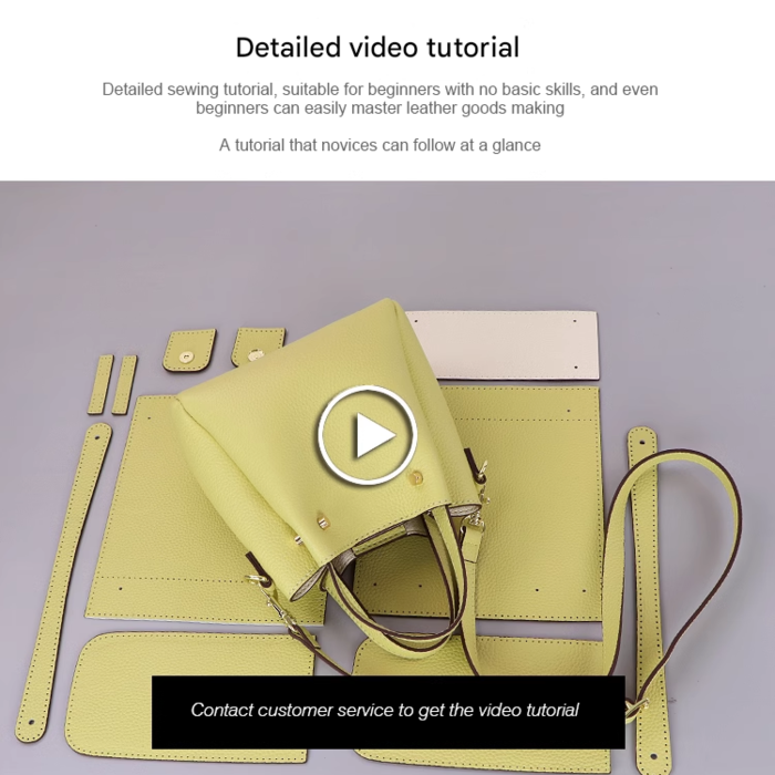 Soft leather handbag made of genuine leather, women's bag DIY handmade bag, high-end material Soft leather handbag made of genuine leather, women's bag DIY handmade bag, high-end material